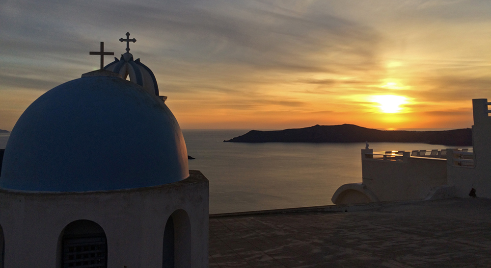 Sunset in Santorini, Greece